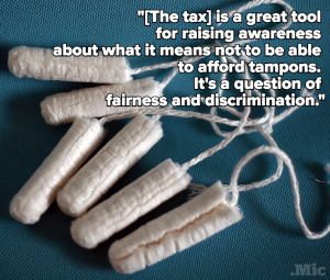 Photo: Mic/Getty Images: Quote from activist Jennifer Weiss-Wolf on the tax of feminine hygiene products.