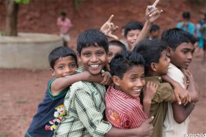 Some of the boys at the Ashirvad Home in India.